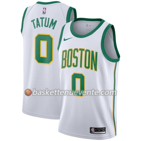 Maillot Basket Boston Celtics Jayson Tatum 0 2018-19 Nike City Edition Blanc Swingman - Homme